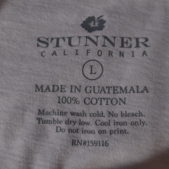 Stunner California Womens T-Shirt Rainbow Dream In Color Pink Cap Sleeve L New‎ - Picture 6 of 8